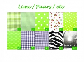 Lime & paarse stoffen