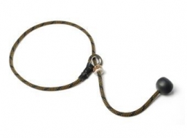 Short leash 6mm - 65 cm zwart/oranje