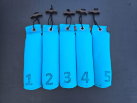 Firedog Dummy Set  500g genummerd 5 stuks - baby blue