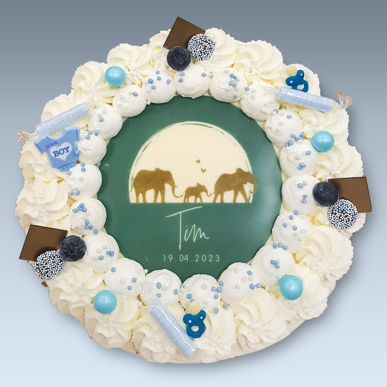 Geboortetaart rond thema Tim