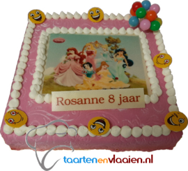Prinsessentaart 16 personen met opschrift