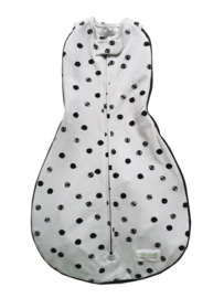 Swaddle Woombie Grow With Me White Black Dots 0-18 months