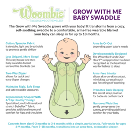 Swaddle Woombie Grow With Me Grey 0-18 months