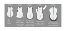 Swaddle Woombie Grow With Me Air Grey 0-18 months