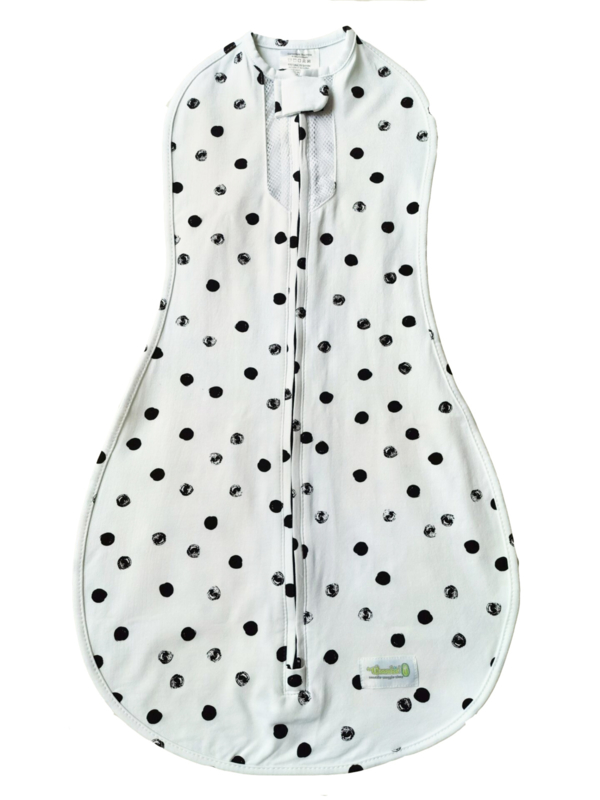 Swaddle Woombie Original Air White Black Dots 0-3 months