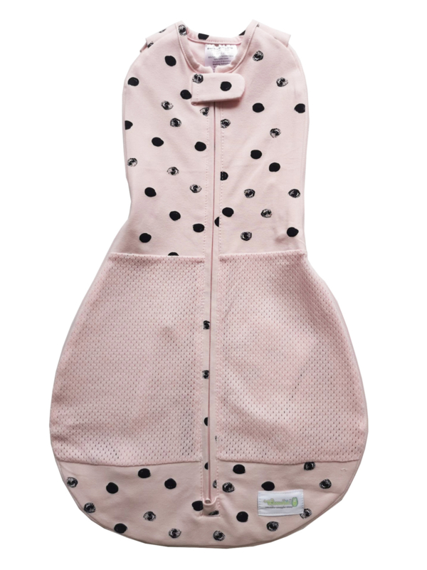 Swaddle Woombie Grow With Me Air Pink Black Dots 0-18 months