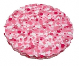 Klassieke transparante tule met roze en witte dots
