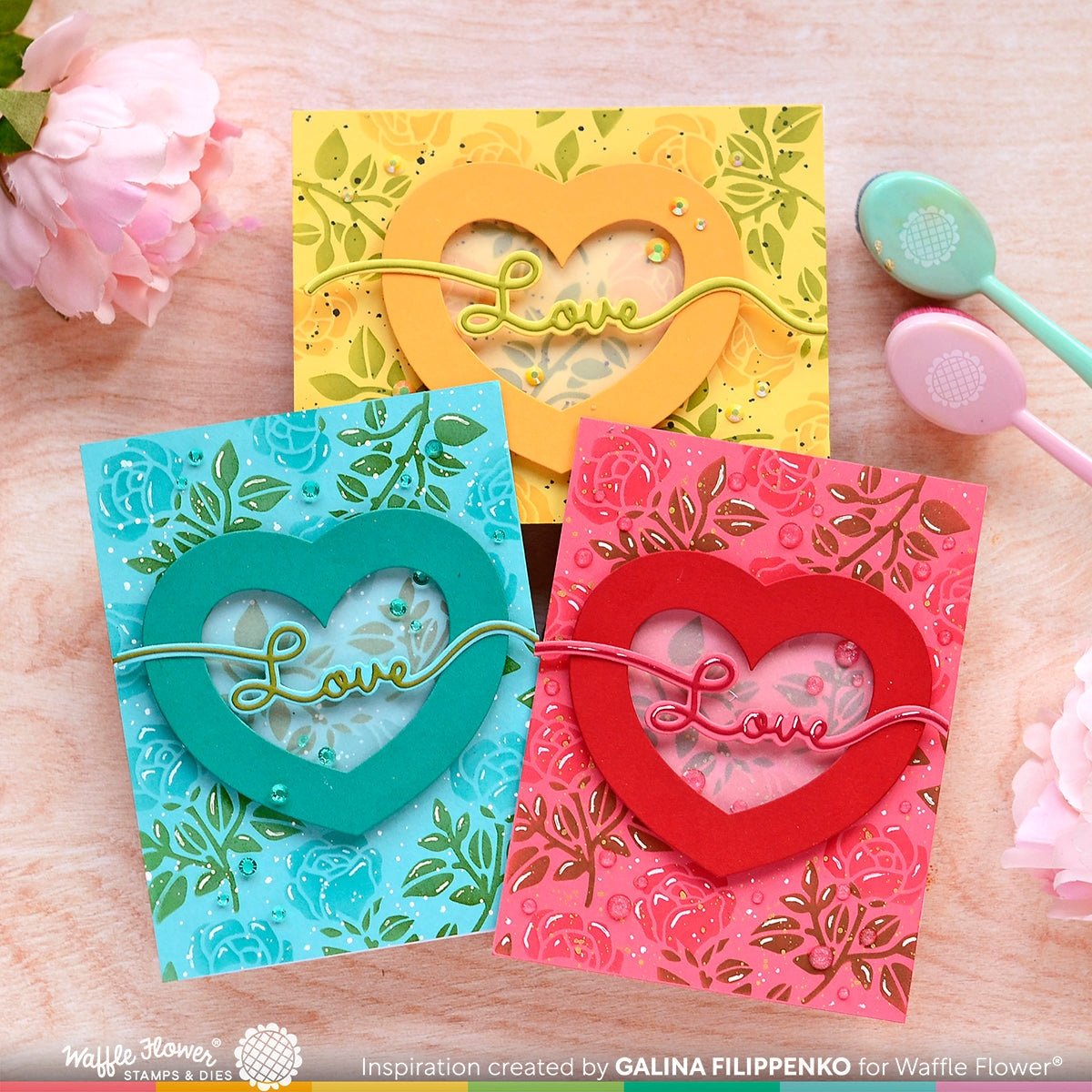 Rose Background Stencil Duo