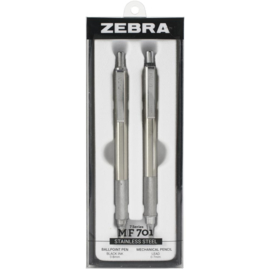 Stainless Steel Pen & Pencil Gift Set Pen 0.8mm & Mechanical Pencil 0.7mm