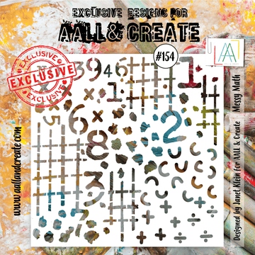 #154 Messy Math 6"x6" Stencil