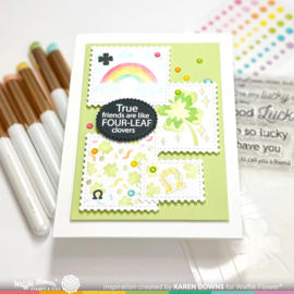 Postage Collage Lucky Stencil Trio
