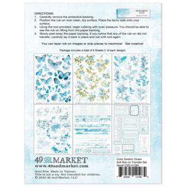 Color Swatch: Ocean Rub-Ons 6"X8" 6/Sheets