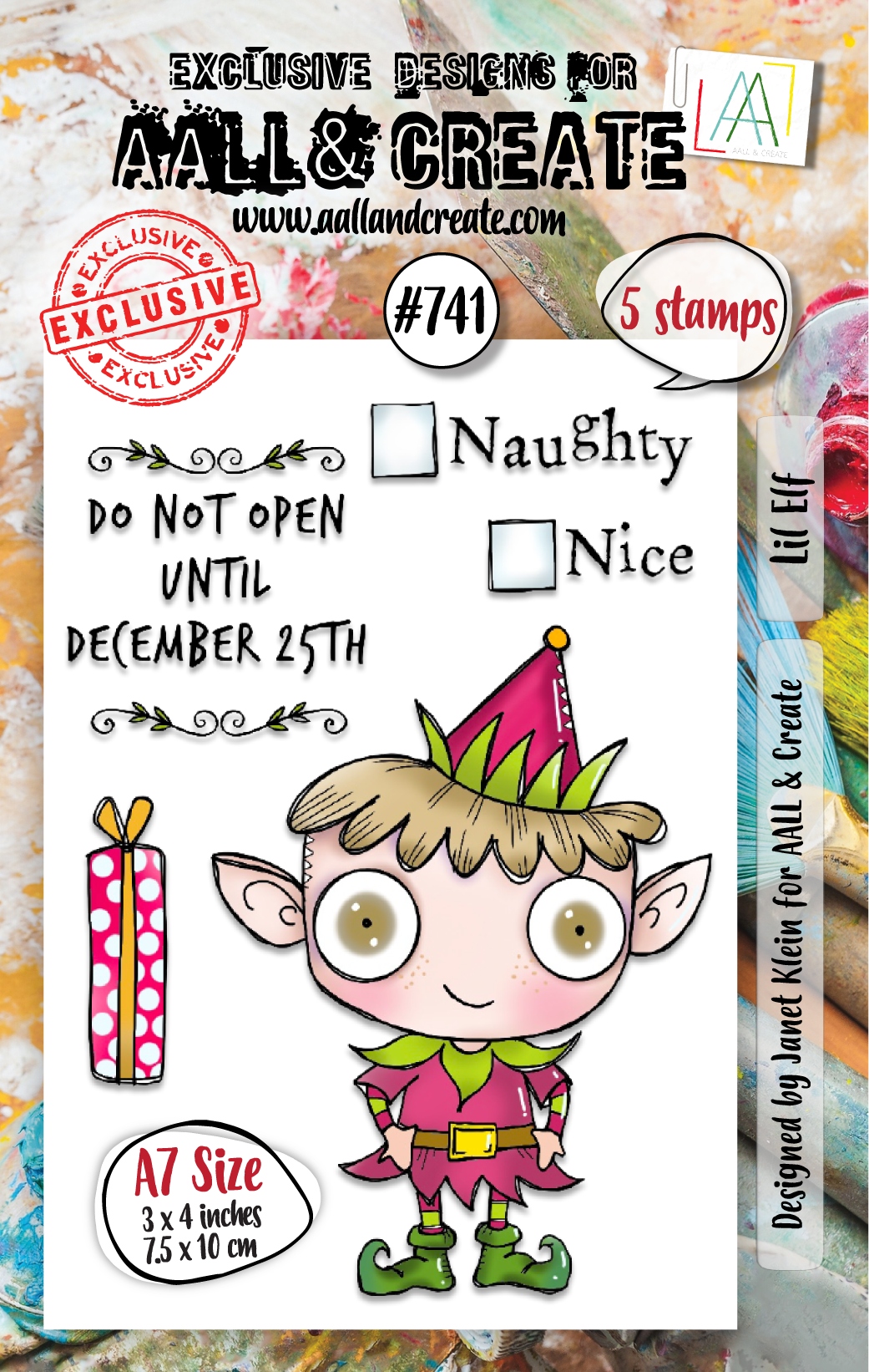 #0741 Lil Elf A7 Clear Stamp Set