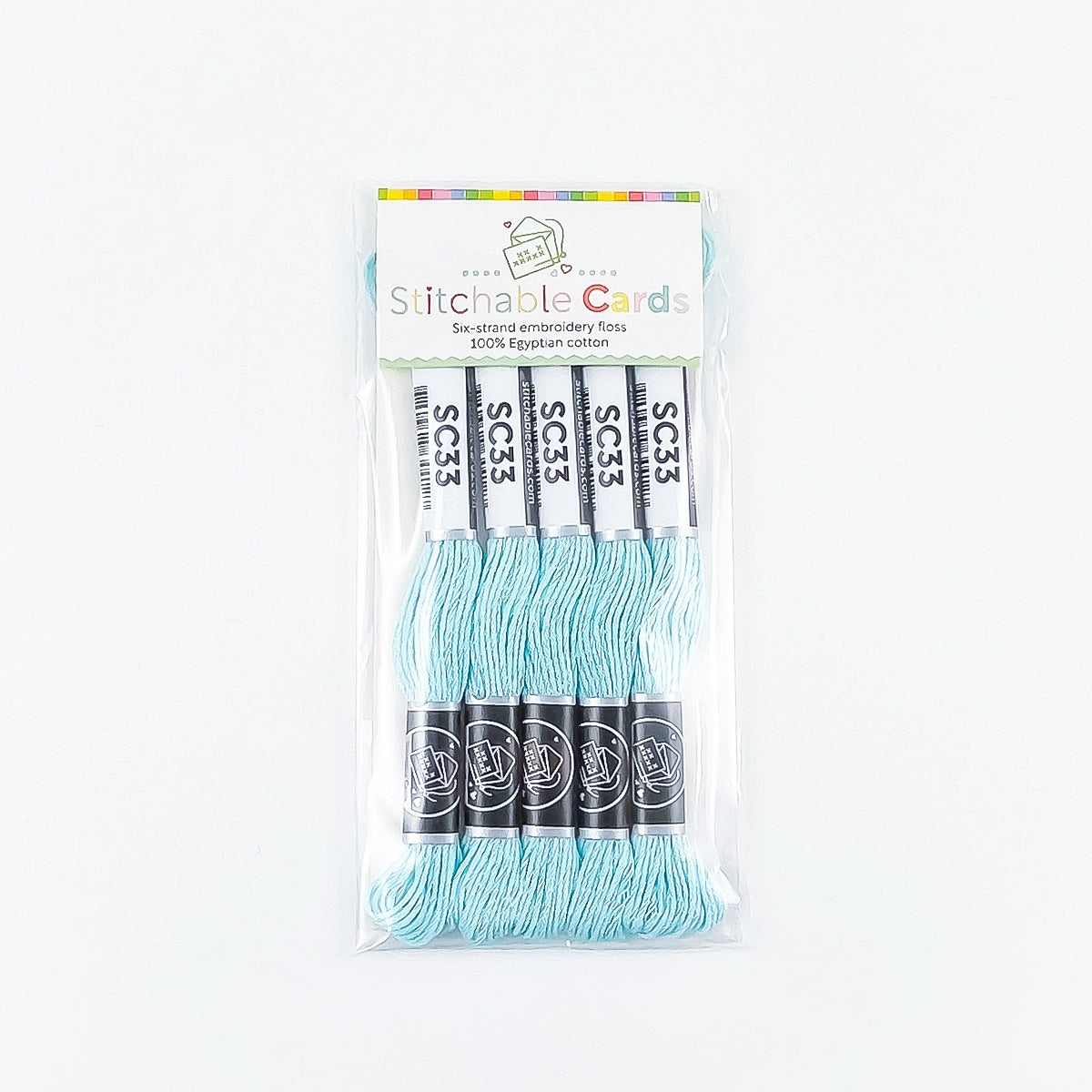 SC33 Embroidery Floss - Pale Turquoise Blue 5/pk
