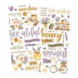 Simple Vintage Lavender Fields Foam Stickers