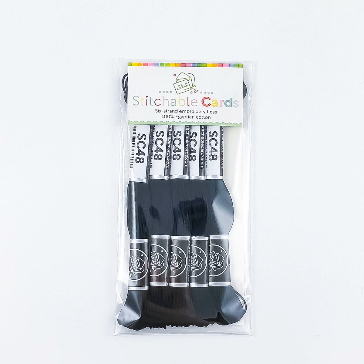 SC48 Embroidery Floss - Black 5/pk