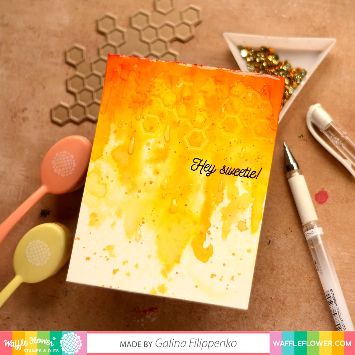 Outlined Hexagons Foil Plate