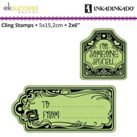 cling stamp to and from tags