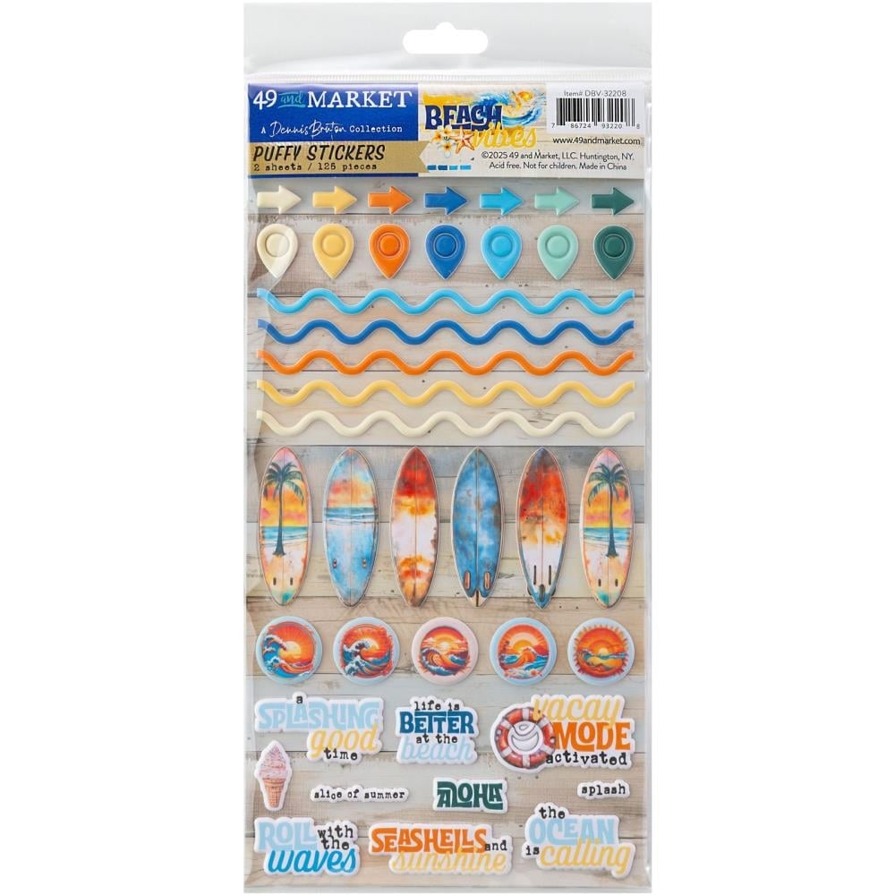 Beach Vibes Puffy Stickers