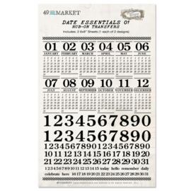 Date Essentials 01 Rub-Ons 6"X8" 2/Sheets