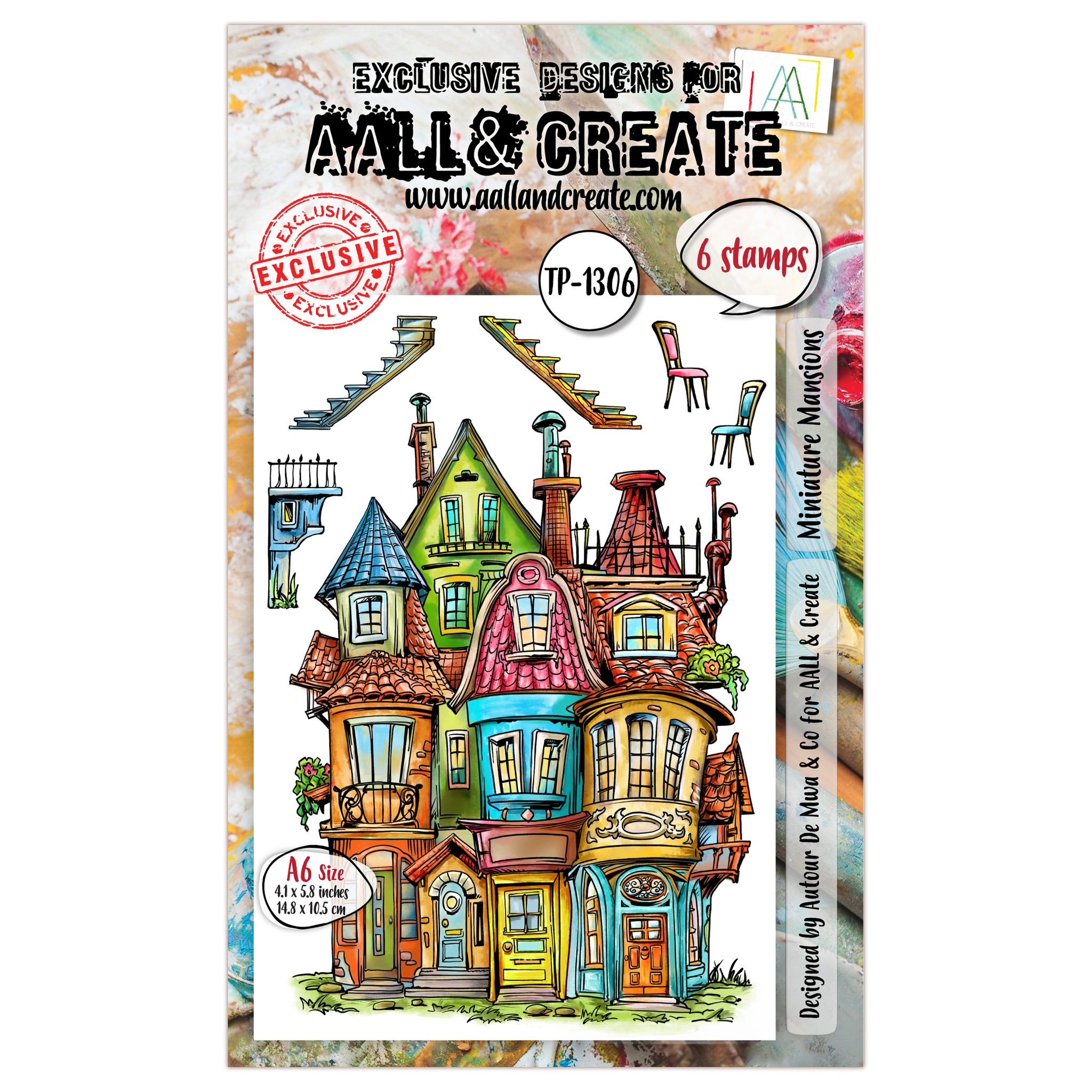 #1306 Miniature Mansions A6 Stamp Set