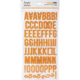 Color Vibe Foam Alpha Stickers 6"X12" Orange