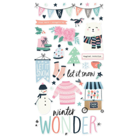 Winter Wonder Chipboard Stickers 6"X12"
