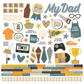 Father's Day Cardstock Stickers 12"x12"