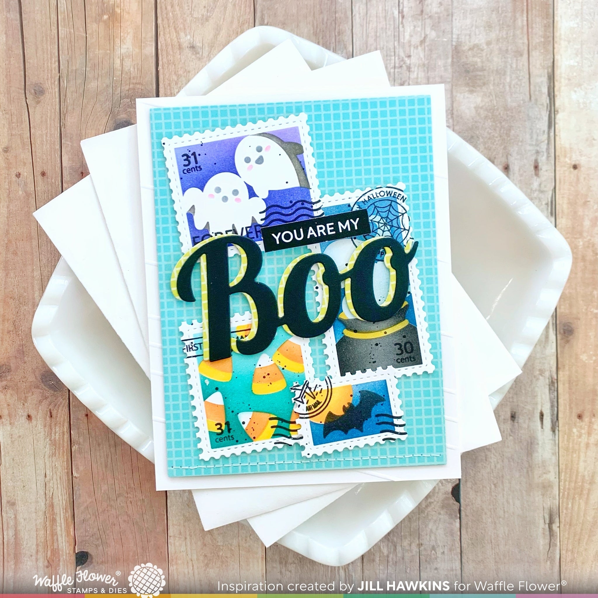 Postage Collage Spooktacular Stencil