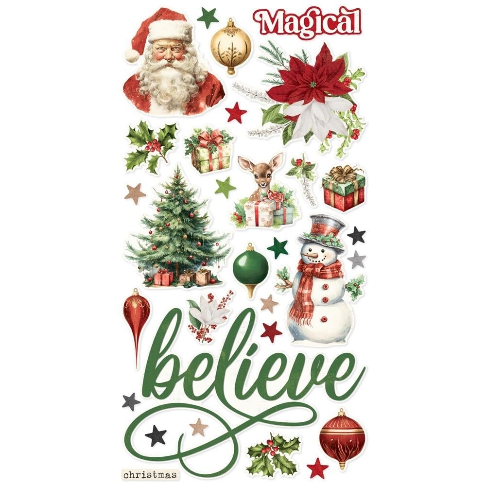 Believe Chipboard Stickers 6"X12"