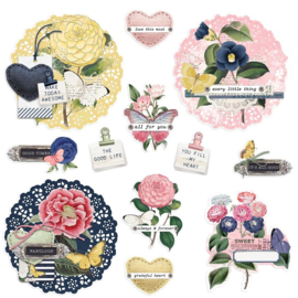 Simple Vintage Indigo Garden Chipboard Clusters