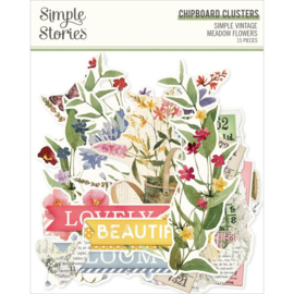 Meadow Flowers Chipboard Clusters