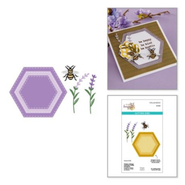 Lavender Fields Hexagons Etched Dies