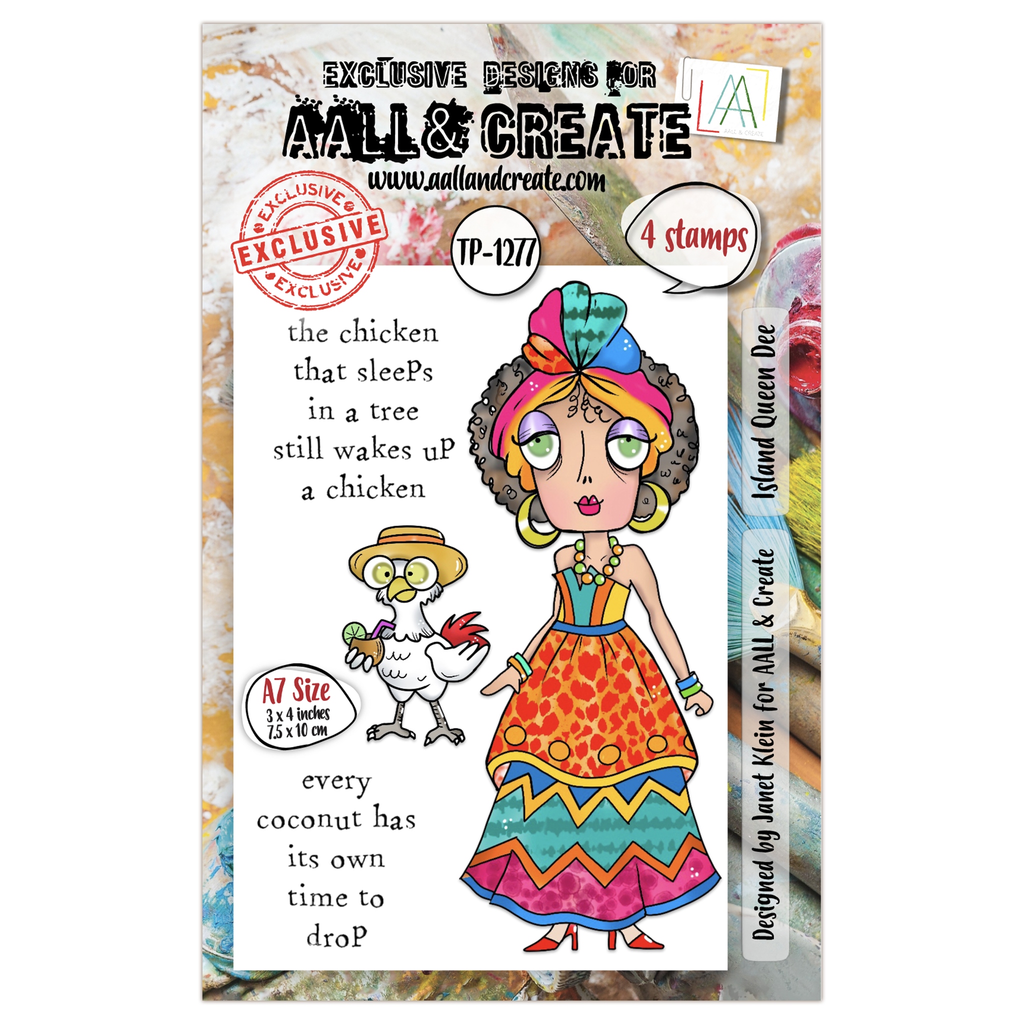 #1277 Island Queen Dee  A7 Stamp Set