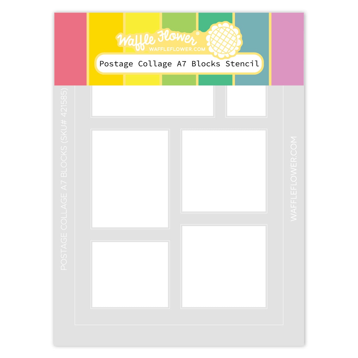 Postage Collage A7 Blocks Stencil