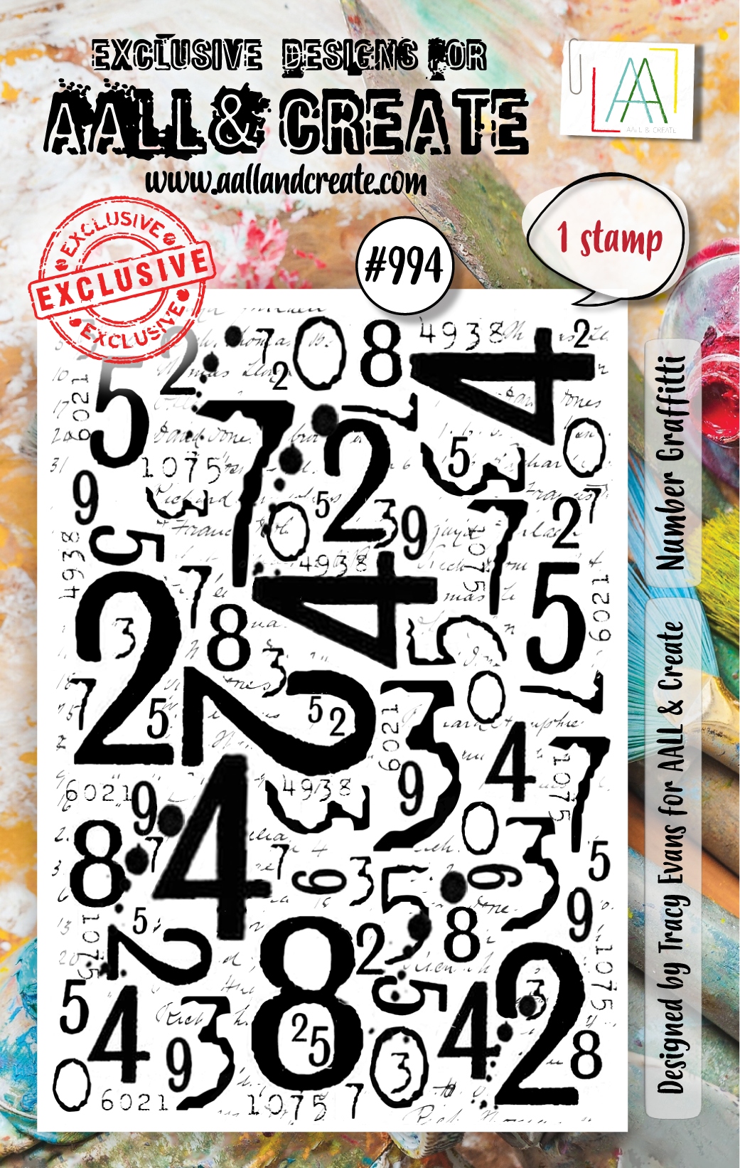 #0994 Number Graffitti A7 Stamp Set