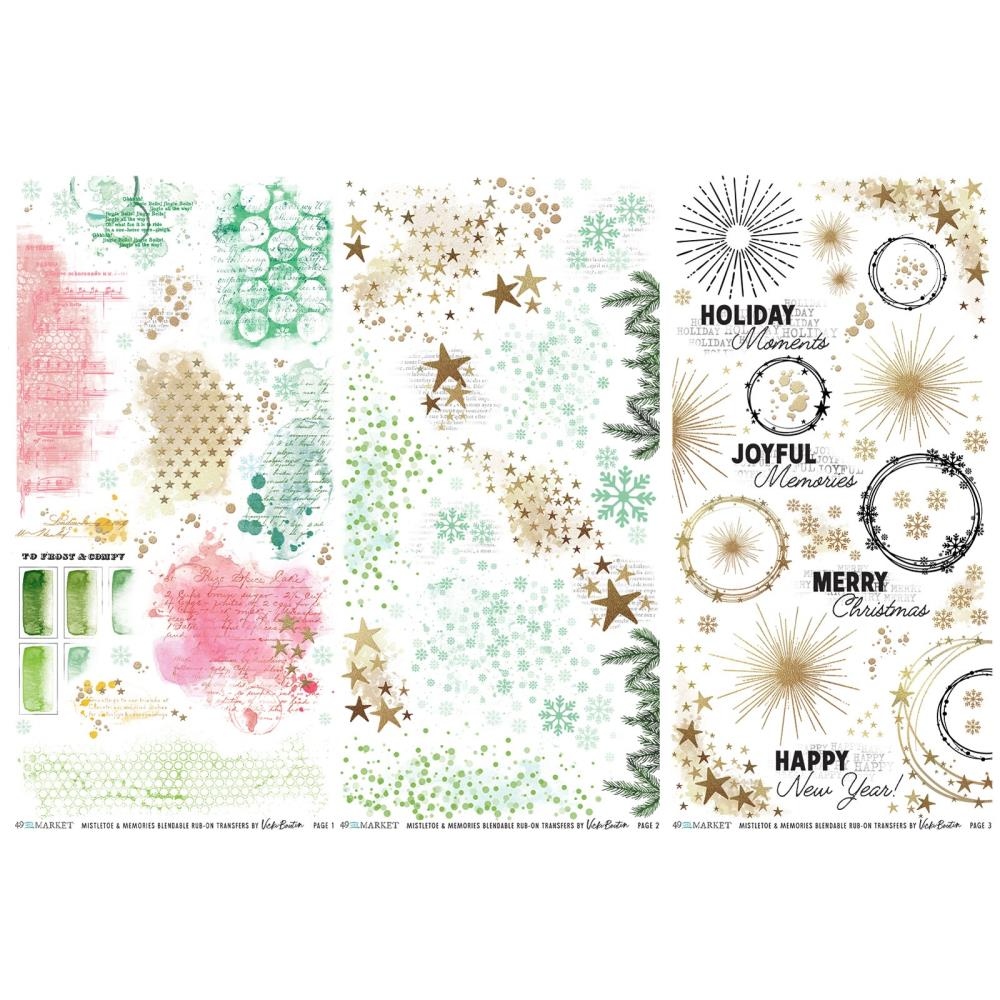 Mistletoe And Memories Rub-On Transfer Set Blendable