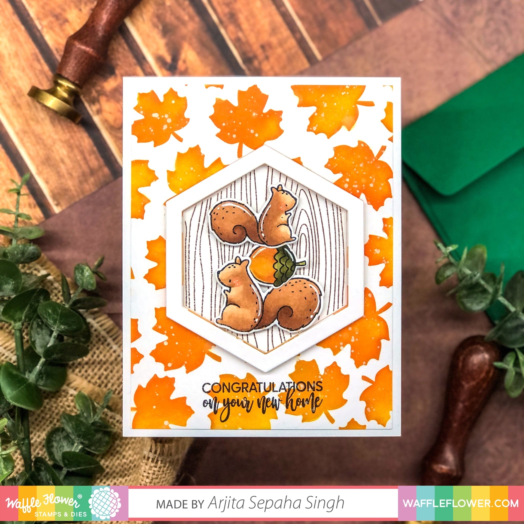 Maple Leaf Background Stencil