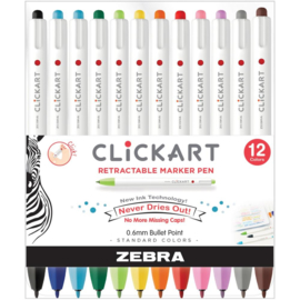 Click Art 0.6mm Bullet Point Marker Pens Assorted Colors