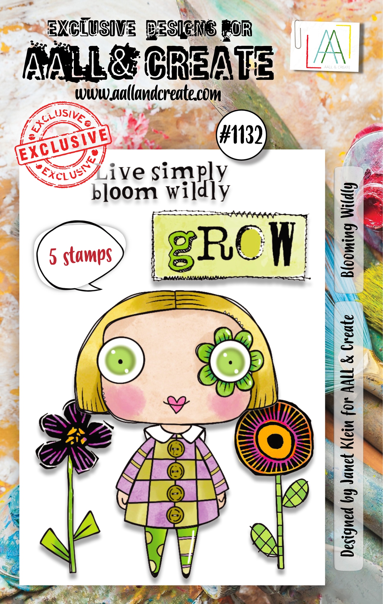 #1132 Blooming Wildly A7 Stamp Set