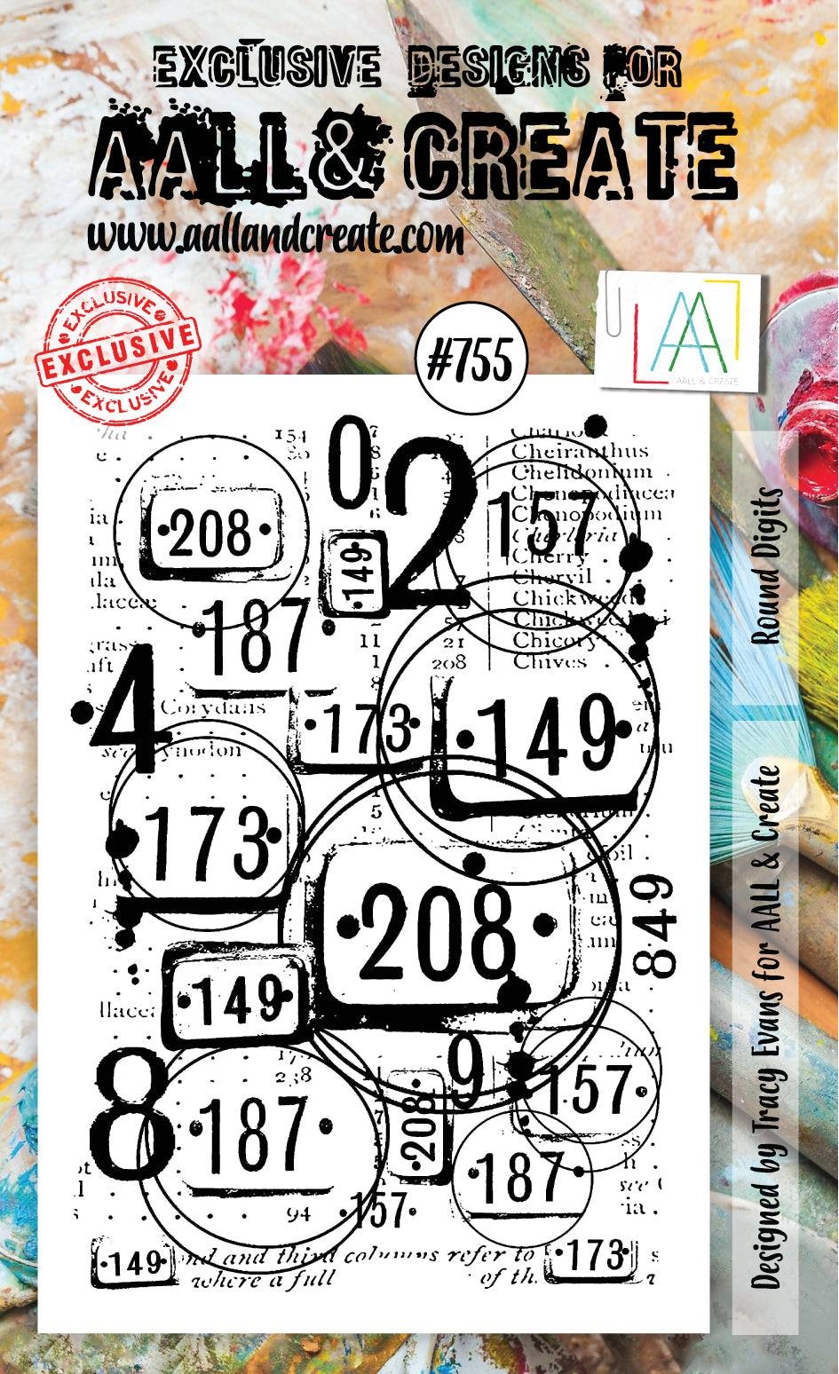 #0755 Round Digits A6 Clear Stamp Set