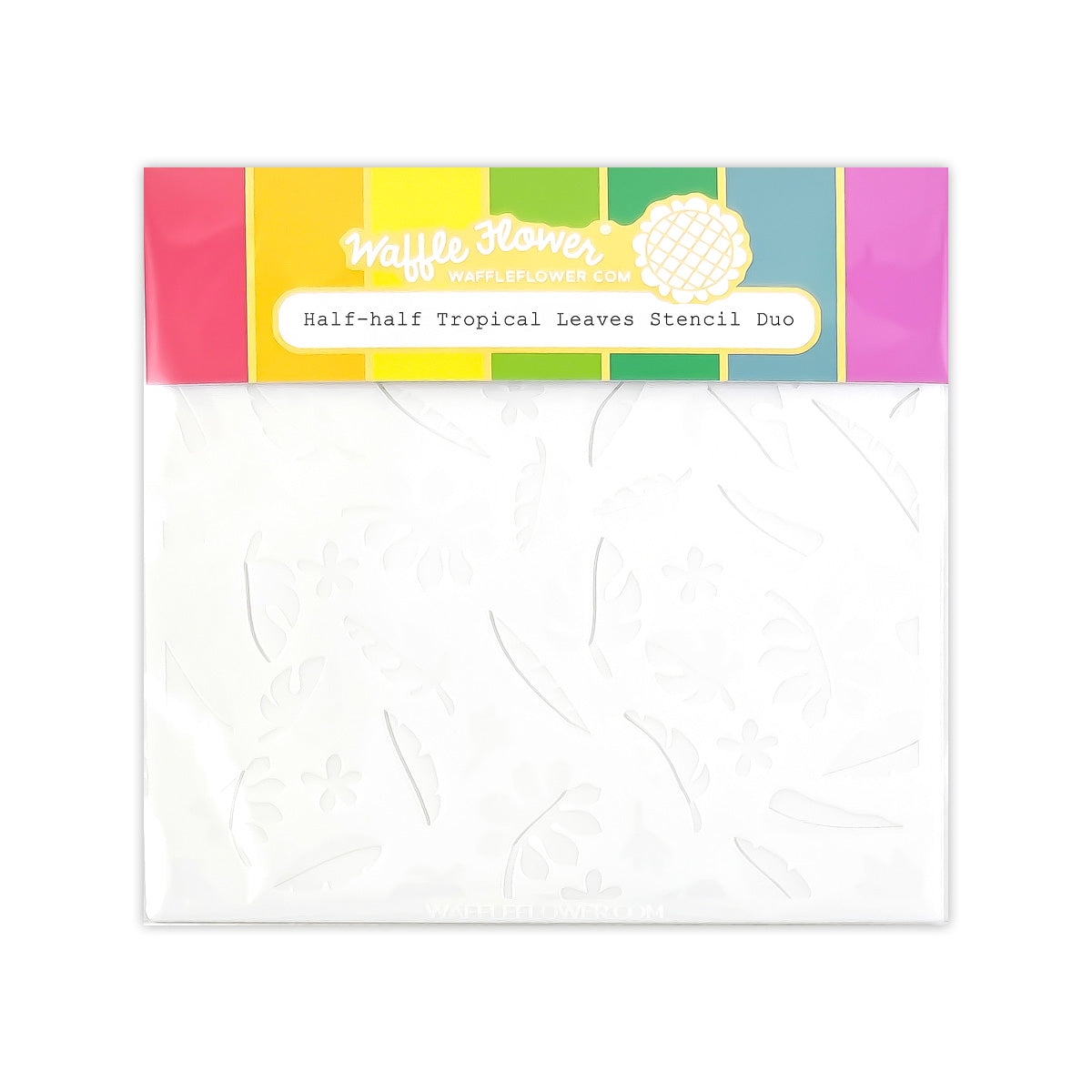 Half-half Tropical Leaves Stencil Duo