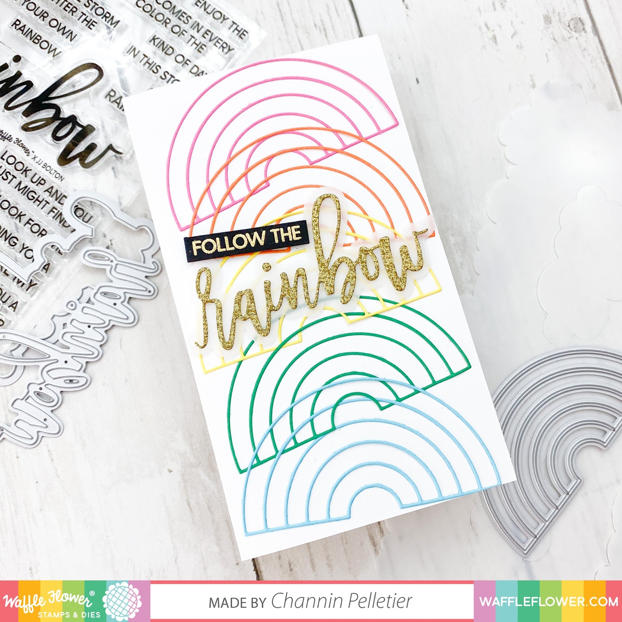 Outlined Rainbow Die