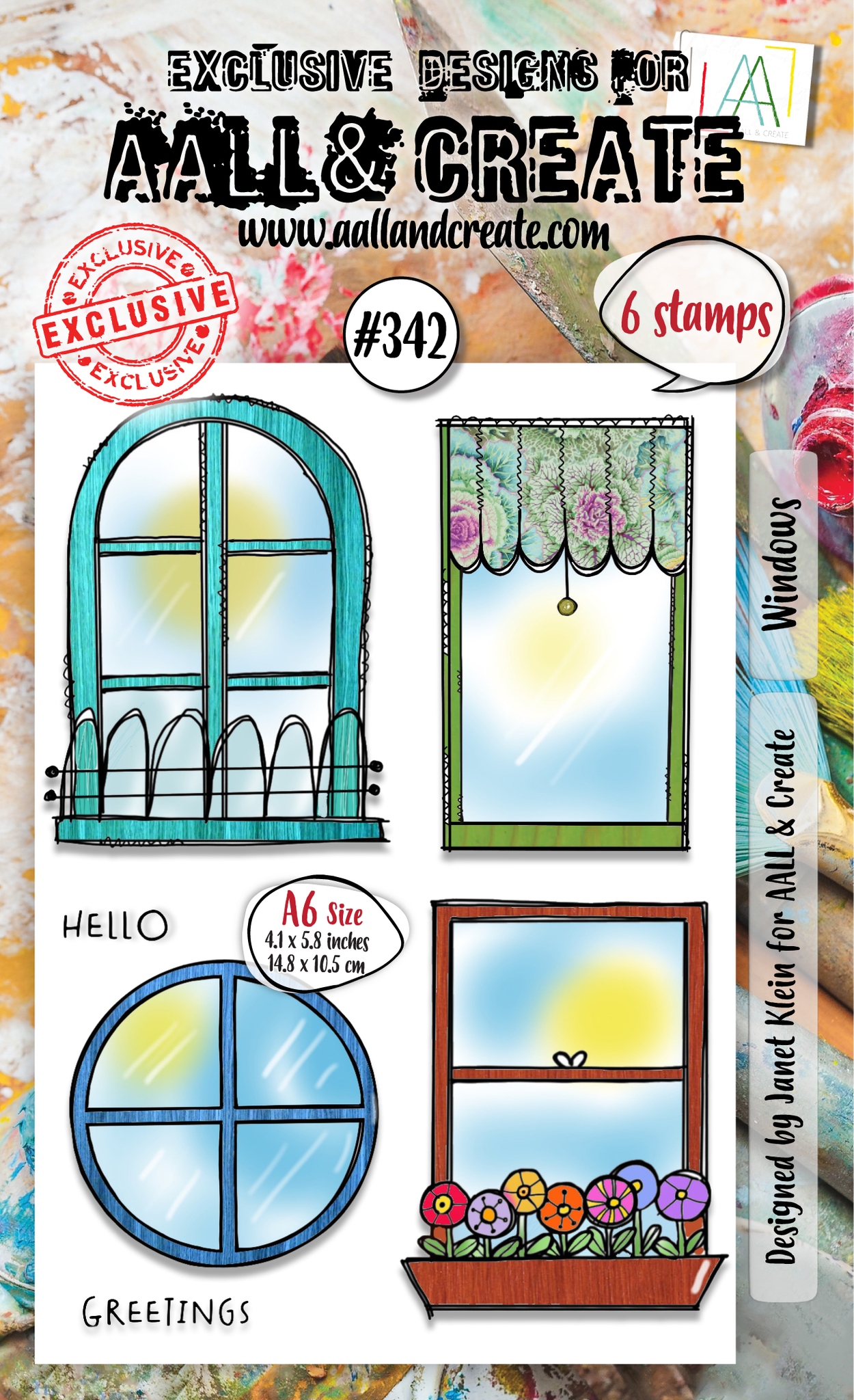 #0342 Windows A6 Clear Stamp Set