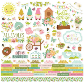 Tea Garden Cardstock Stickers 12"X12"