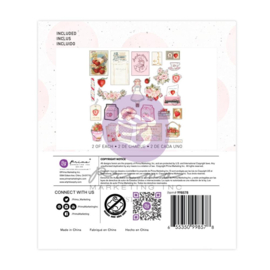 Strawberry Milkshake Shapes, Tags, Words, Foiled Accents Cardstock Ephemera