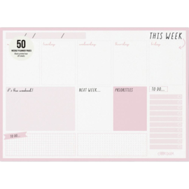 Ballerina Pink Weekly Planner Pad A4