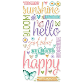 Simple Vintage Flower Shoppe Foam Stickers