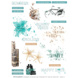 Summer Stories Rub-On Transfer Set 6"X8"