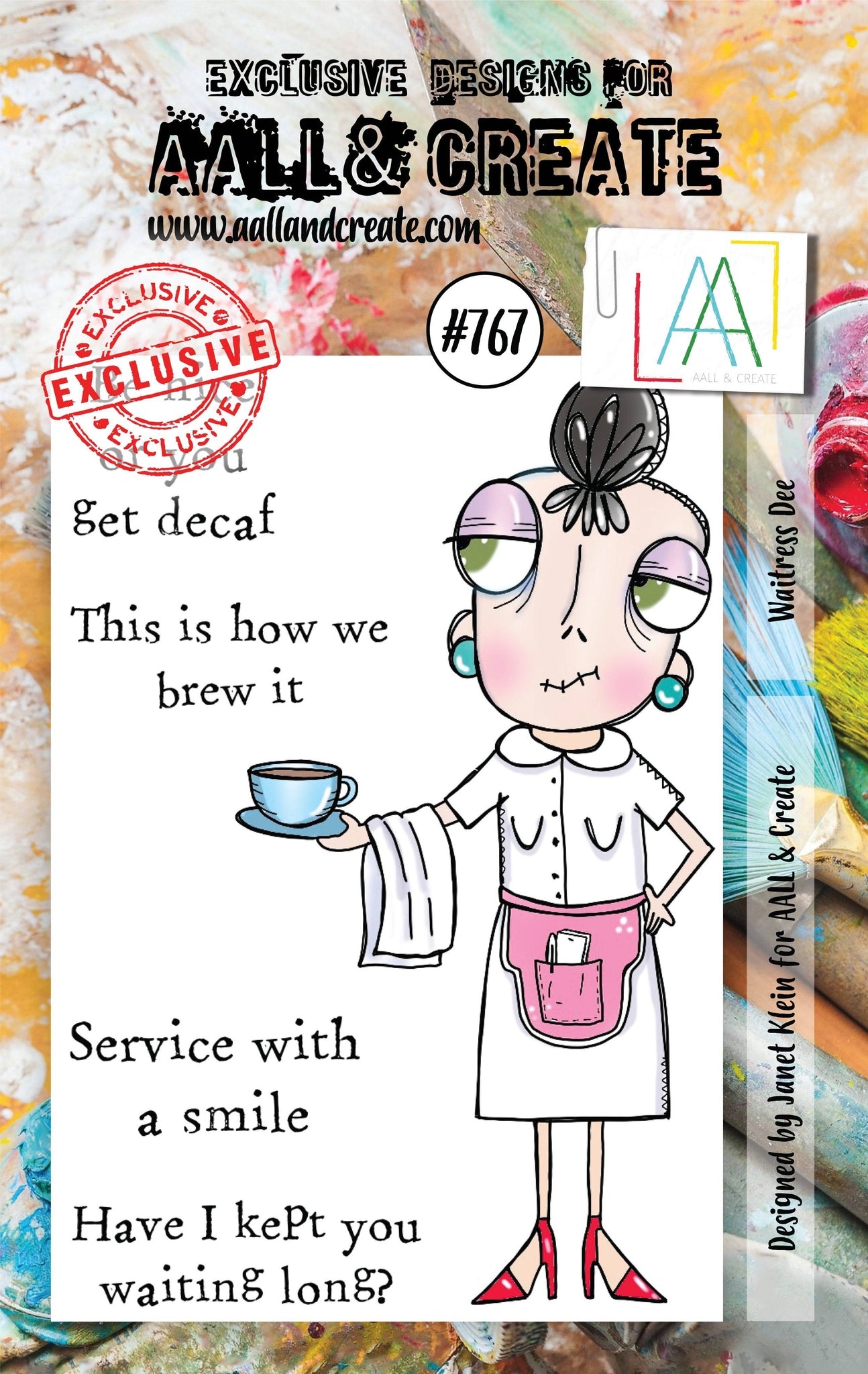 #0767 Waitress Dee A7 Clear Stamp Set